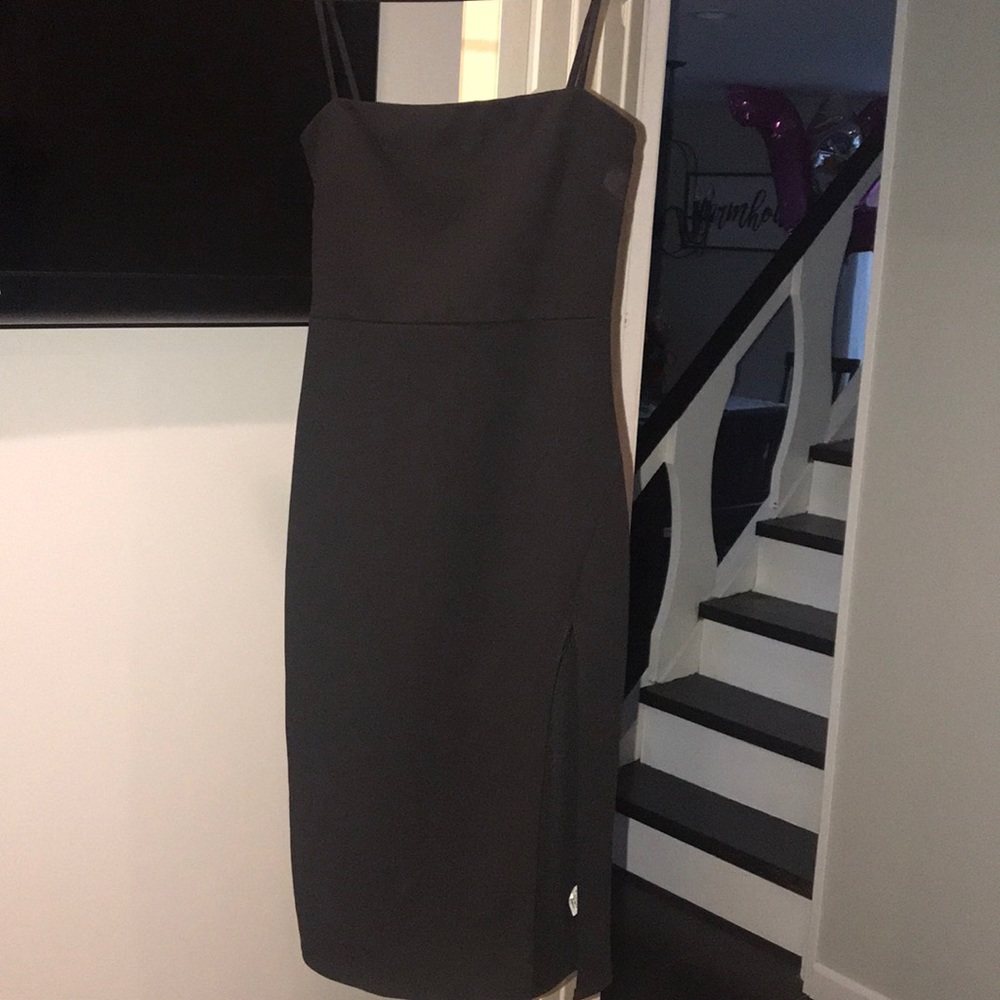 Mini dress with slit